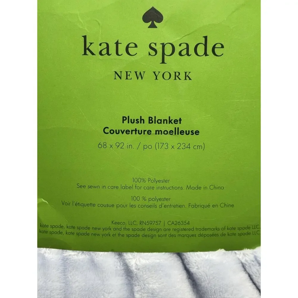 Light Blue OEKO-TEX Certified Blanket Throw Kate Spade